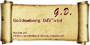 Goldemberg Dávid névjegykártya